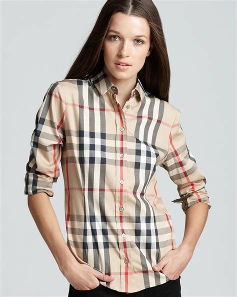 burberry check womens shirt|burberry checkered shirt.